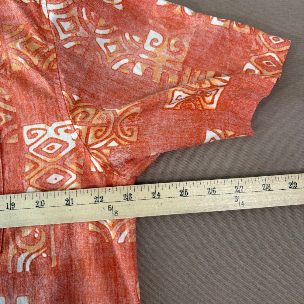 Quiksilver Shirt Mens Large Orange Waterman Collection Aloha Tribal Beach Summer - Picture 10 of 10